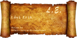 Lévi Erik névjegykártya